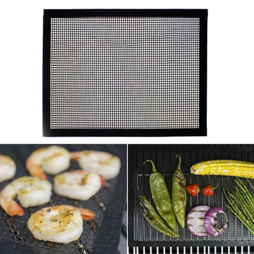 2X BBQ Grill Grill Mat Αντικολλητικά Mesh Mats Ψησταριά Επαναχρησιμοποιήσιμο Δίχτυ Ψησίματος 1