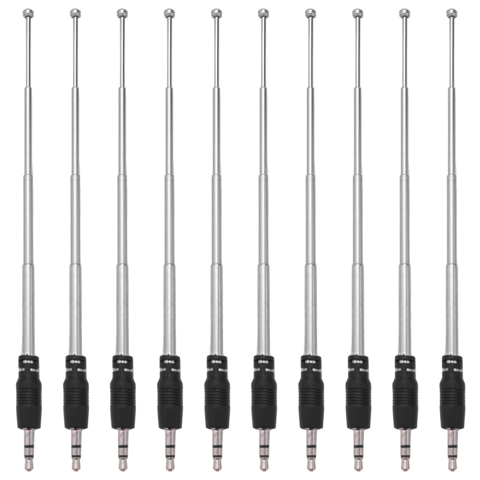 10X Radio Antenna 3.5Mm 4 Sections Telescopic Fm Antenna Radio For Mobile Cell Phone Mp3 Mp4 Audio Equipment Black 4853252792393