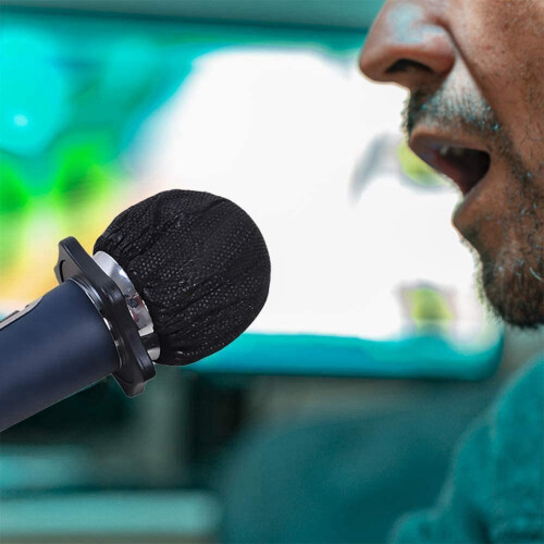 500 Pcs Disposable Microphone Covers, Windscreen Mic Covers, Handheld Microphone Protective Cap for Karaoke 1