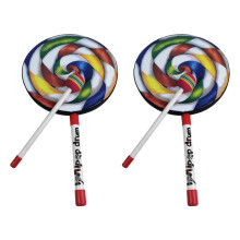 2x Lollypatroon Kleurrijk Trommelpercussie-instrument voor Kinderen Kleuterschool Muziekeducatie Vroegtijdige Educatie