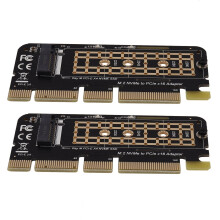 2x M.2 NVMe SSD naar PCI-E X16 converterkaart NGFF M-Key M.2 PCIe PCI-Express X4/X8/X16 HDD