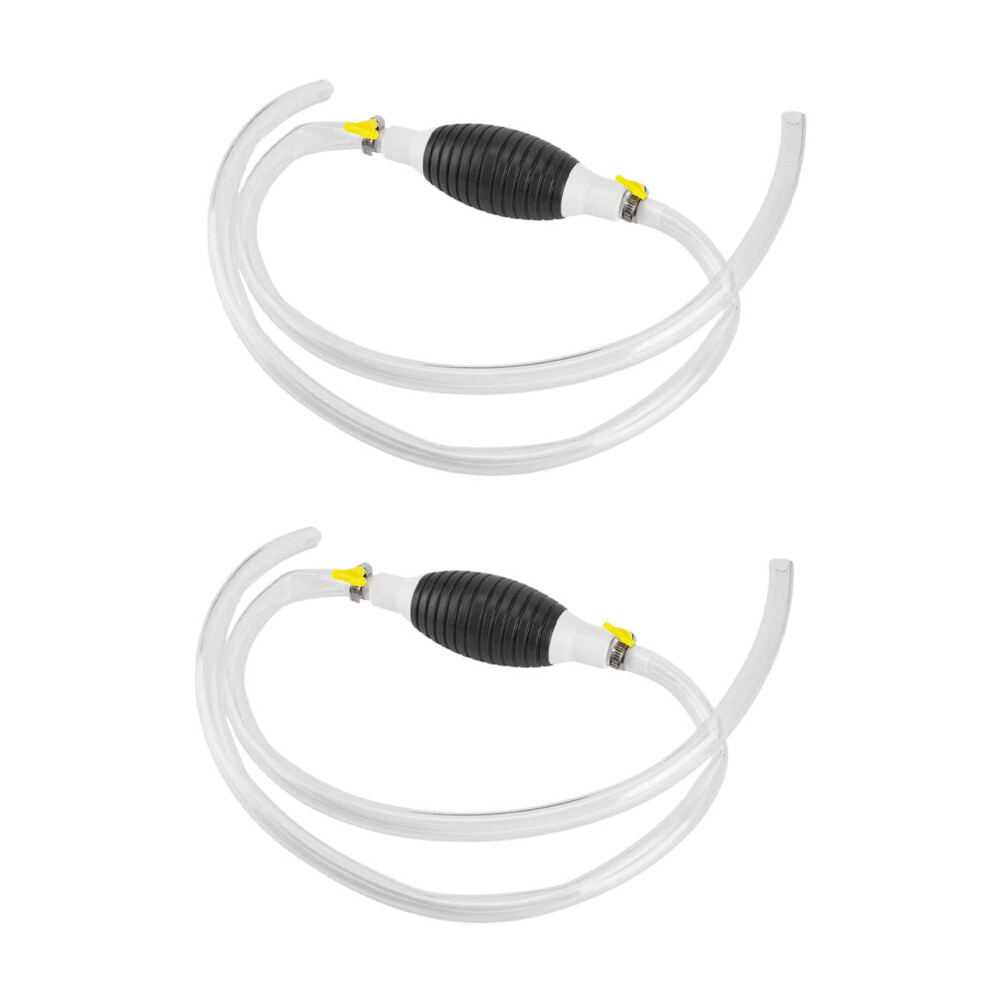 2Pcs 2M High Flow Siphon Hand Pump Portable Manual Car Fuel Transfer Pum 4853252799927