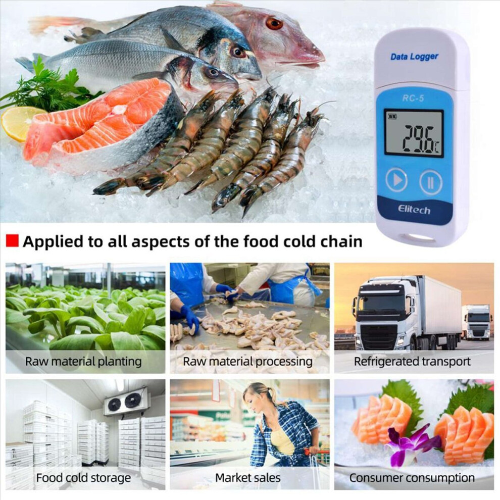 20X RC-5 High-Precision Digital USB Temperature Data Logger for Warehouse Storage Refrigerated Transport