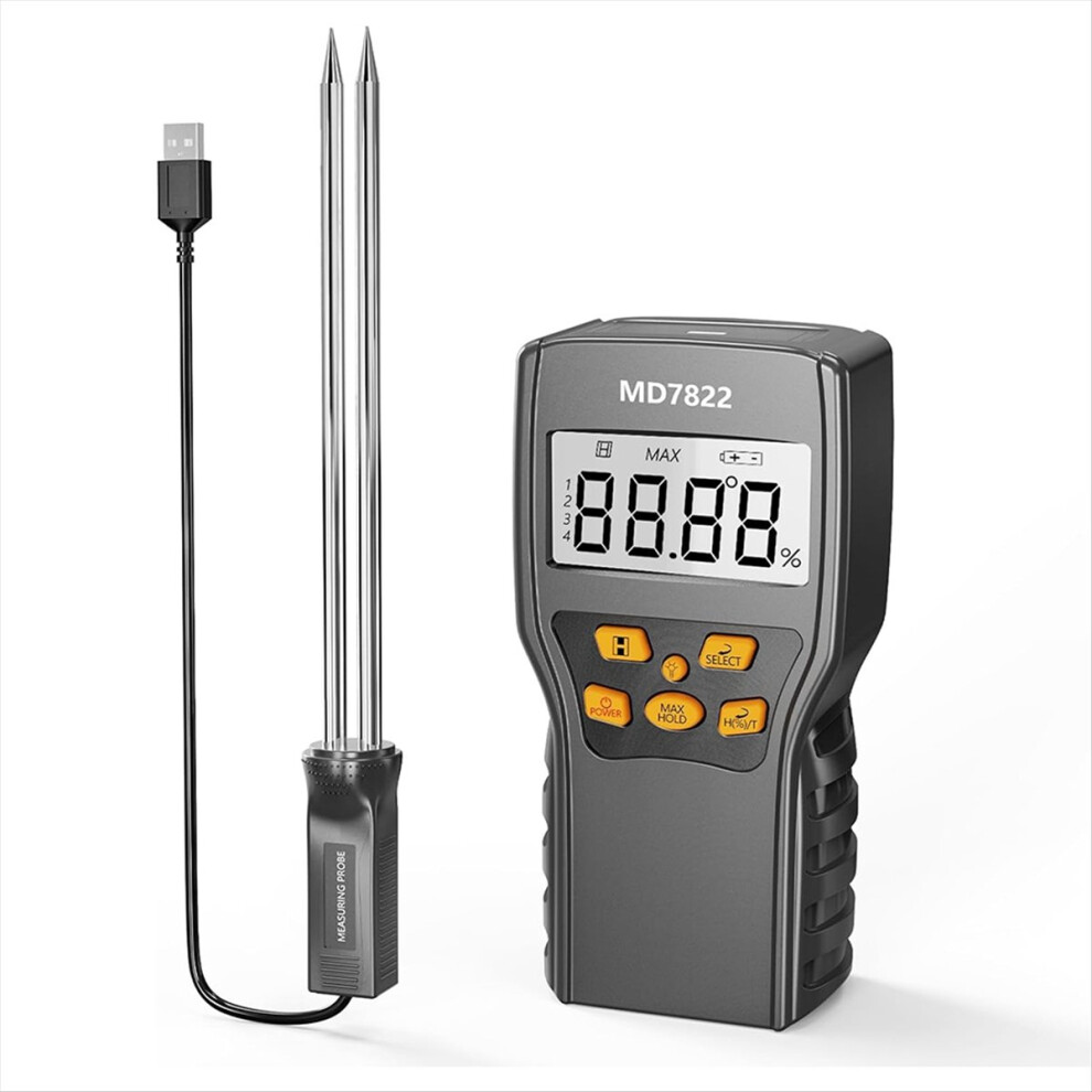Hay Moisture Tester,Moisture Meter Probe For Hay,Froage Grass, Leymus Chinensis,Alfalfa And Other Hays With Data Storage 4853252718539