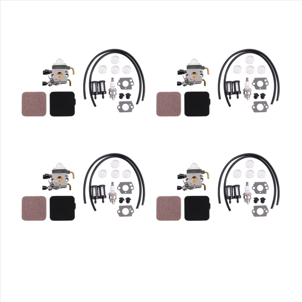 4X Fs85 Fs80 Carburetor For Fs75 Fs80r Fs85 Fs85r Fs85t Fs85rx String Trimmer Weedeater C1q-S97 Air Filter Silver 4853252707793