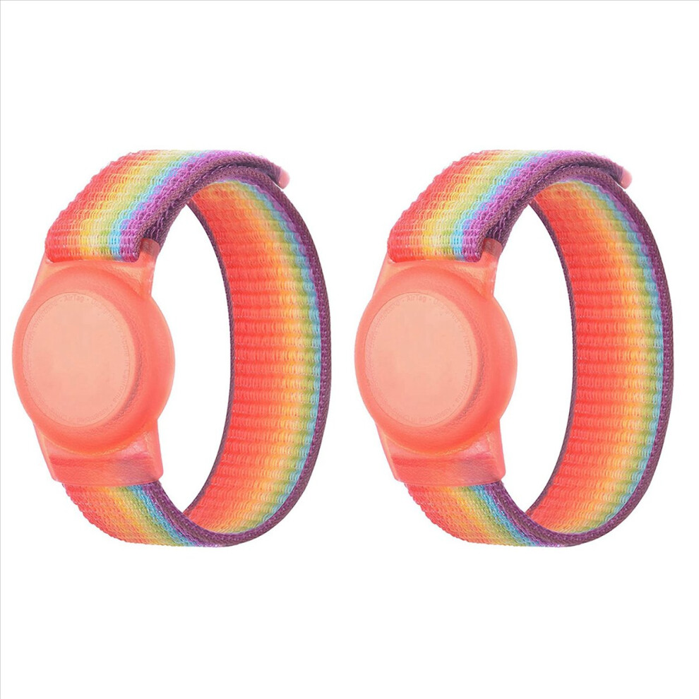 2X Kid Wristband Compatible With Protective Case For Air Tag Gps Tracker Holder With Nylon Bracelet B 4853252708004