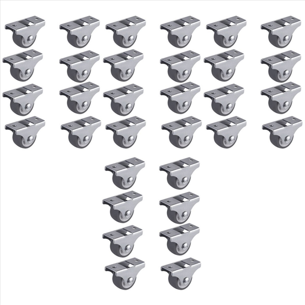 40Pcs Tpe Caster Wheels Duty Fixed Casters With Rigid Non-Swivel Base Ball Bearing Trolley Wheels Top Plate 1 Inch 4853252712339