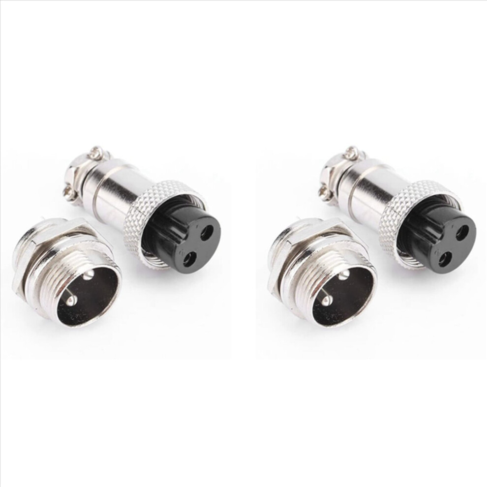 2X Gx16 Aviation Connector 2-Pin 400V Screw Type Male And Female Butt Cable Connector Aviation Plug Socket Connector 4853252705515