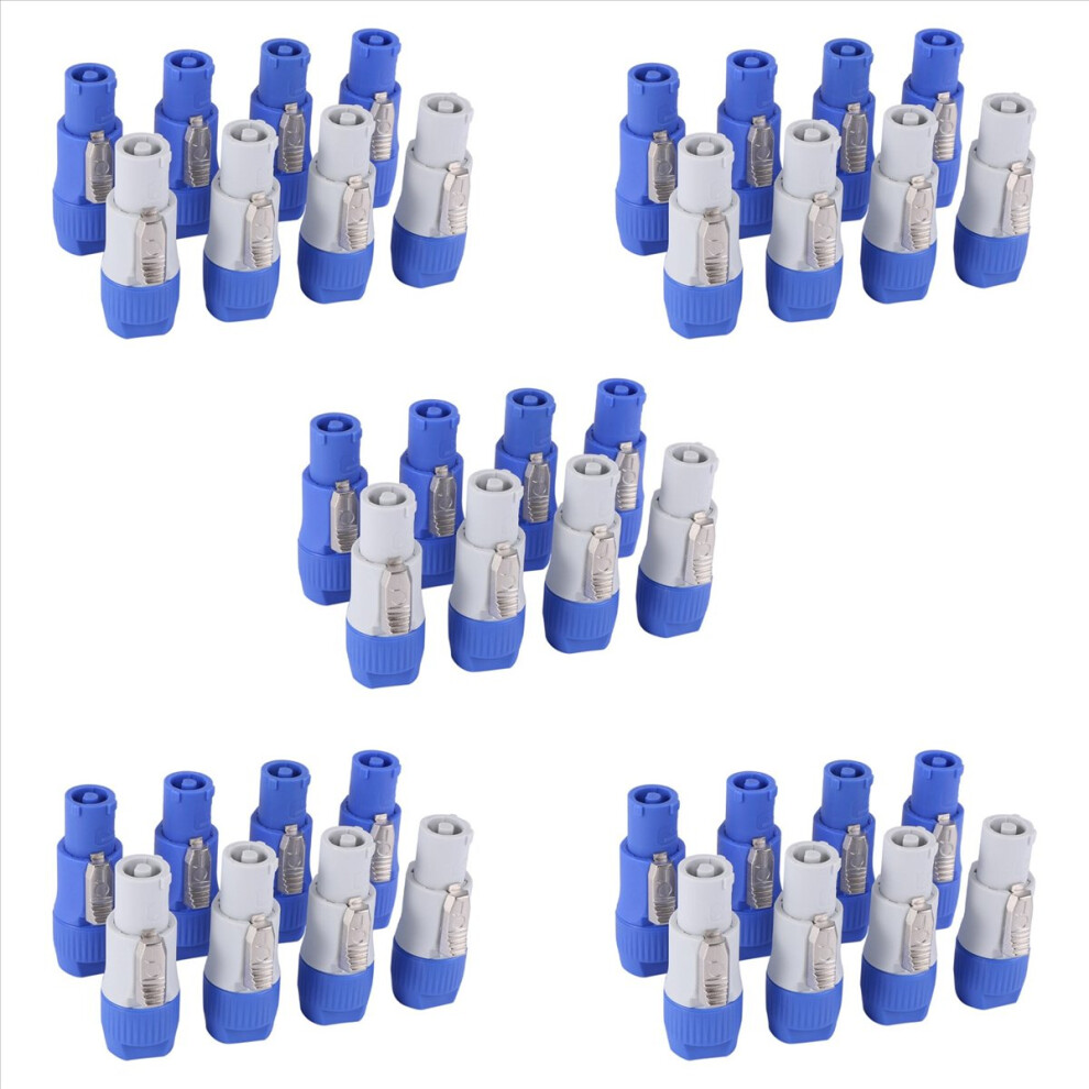 40Pcs Powercon 3 Pin Speaker Chassis Adapter Nac3fca Nac3fcb Powercon Connector 3Pins 20A 250V Powercon Male Plug Blue/White 4853252705898