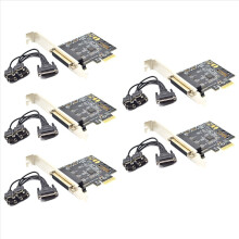 Karta rozszerzeń PCI-E 5X PCI-E do 4 portów szeregowych RS232 9-pinowa, przemysłowa, 4-portowa, AX99100 z kablem