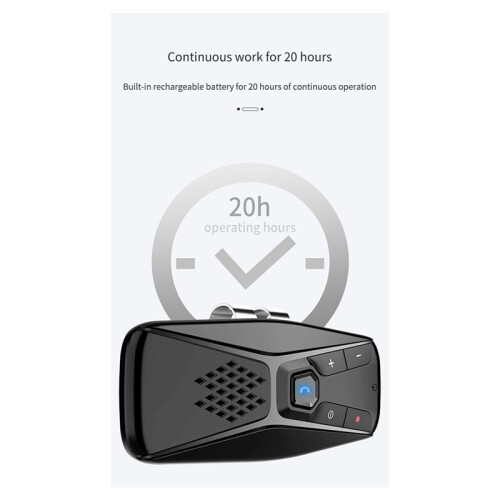 Kit vivavoce per auto Bluetooth, vivavoce wireless con microfono, Bluetooth 5.0, spegnimento automatico e connessione automatica