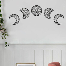 5Pcs Wooden Moon Wall Decoration Boho Wall Decoration for Home Livingroom Creatives Moon Cycle Wall Decoratives
