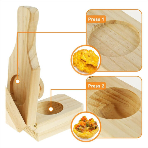 Tostonera de madera para aplastar plátanos, con mango 2