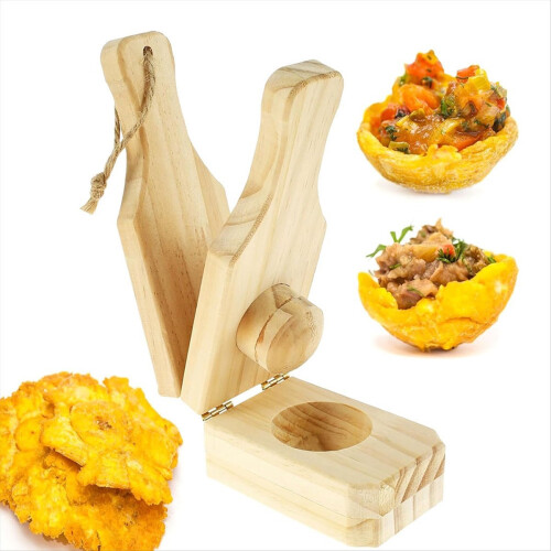 Tostonera de madera para aplastar plátanos, con mango 1