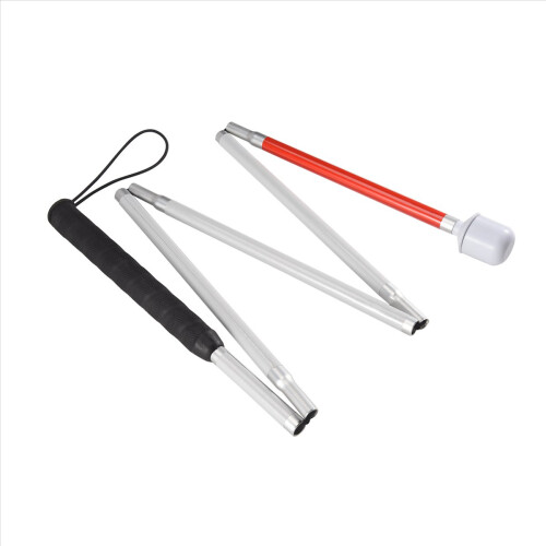 Foldbar aluminiumsstok, 4-sekunders foldbar stok med rullespids til blinde vandrere 1