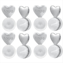8PCS Earring Backs for -Ears, Earring Lifter Backs Replacements for Heavy Earrings,White Gold