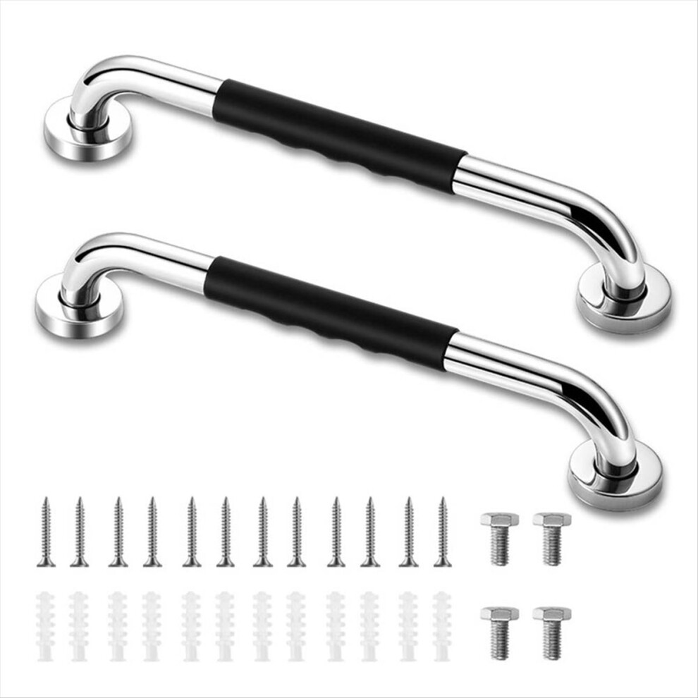 Grab Bars for Shower,2 Pack 16 Inch Anti-Slip Shower Handle with Rubber Grip, Handicap Grab Bars for Elderly for Wall