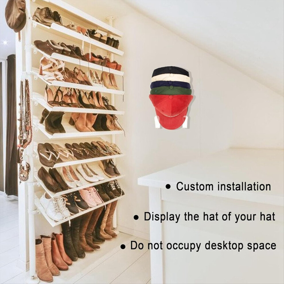 3 Pair Hat Rack Hat Hooks for Wall Hat Holder Hat Display Strong Hat Hanger Bracket Transparent-image-OPC-PN7YQ75-NEW