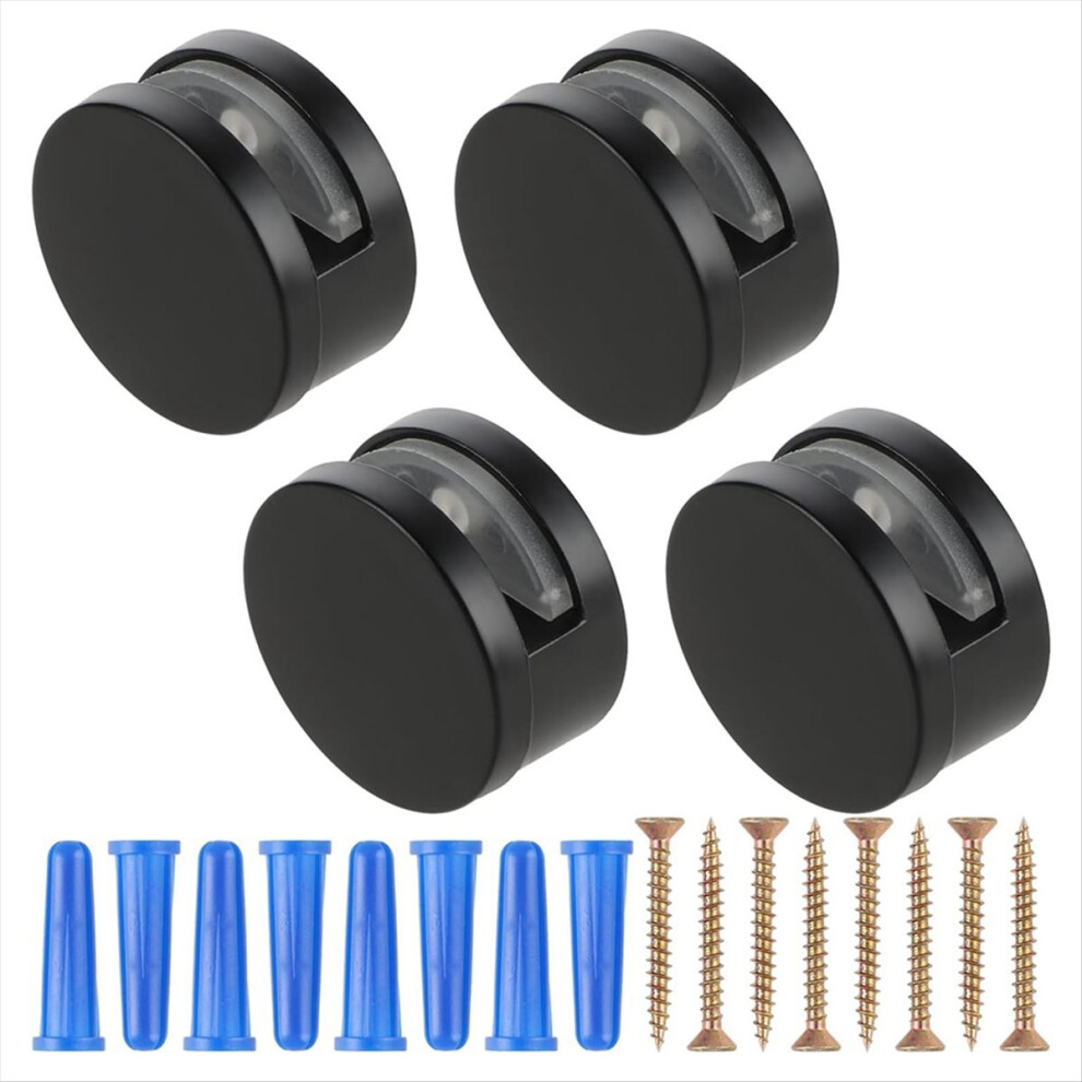4 Pcs Mirror Mounting Hardware Frameless Adjustable Holders Clips Fixing Mirror Hanging Kit With Duty Screws Anchors 4851376278878