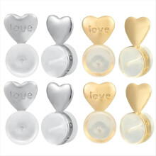 8PCS Earring Backs for -Ears, Earring Lifter Backs Replacements for Heavy Earrings,Gold+Silver