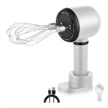 Elektrisk handmixer, trådlös bärbar handvisp med laddningsbar 3 hastigheter och 2 vispar för bakning, visp mjölk och grädde