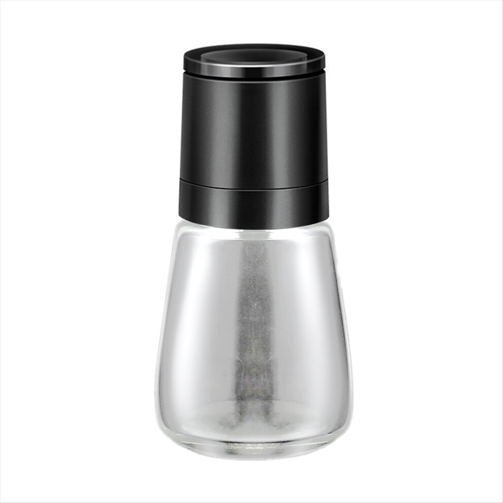 Manual Salt Pepper Grinder Transparent Glass Grinder Peppercorn Grinder Seasoning Bottle Kitchen Gadgets Black 4851376269258