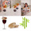 Conjunto de 6 peças de enfeites para taças de vinho, enfeites de bambu para taças de vinho de 10 cm (4 polegadas) 1