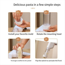 Macchina per pasta elettrica portatile, macchina per pasta elettrica ad alta efficienza, macchina per pasta portatile con 6 stampi per la casa, A