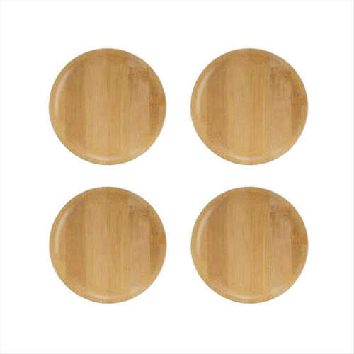 Conjunto de 4 Porta-Copos para Taça de Vinho, Porta-Copos de Bambu para Taça de Vinho de 10 cm (4 polegadas) 2