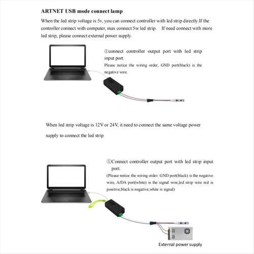 DC5V AN104 WIFI LED-controller met ondersteuning voor ARTNET/ingebouwd effect/code-schrijfmodus met adapter (A) 2