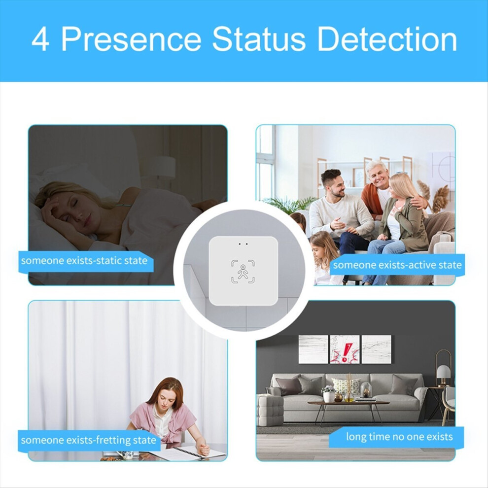 Tuya Zigbee Human Presence Sensor 24G Human Presence Millimeter Wave Radar Sensor Light Sensing 4851376214678