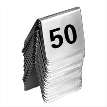 50 Stück Tischkarten für Restaurants und Bars, stapelbar, doppelseitig, schwarz