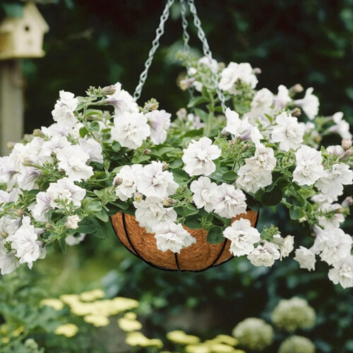 16 tums hängande korgfoder, rund planteringsfoder för hängande korg, kokosfiberfoder för hängande korgar, växtblomma 2
