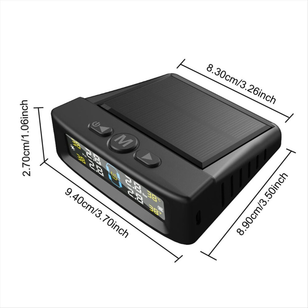 Temperature Warning Save Tire Pressure Monitoring System Solar Tpms 4 External Sensors Car Tyre Pressure Monitor A 4712036647093