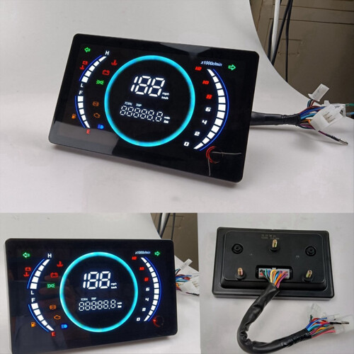 12V Universal Adjustable LED Digital Motorcycle Speedometer 2