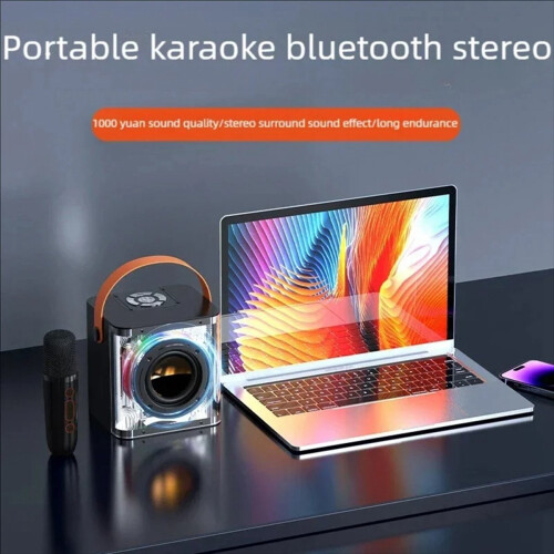 Σετ μίνι μηχανών καραόκε Bluetooth ηχείο πολύχρωμο φως surround B 2