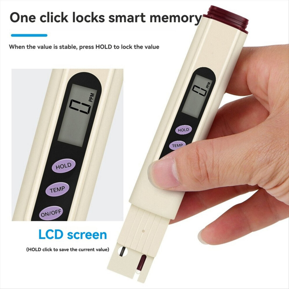 Portable Tds Meter Water Quality Tester For Drinking Water, Aquariums, Pools, Hydroponics Temp & Purity Measurement Pen 4712036683541