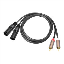 til 2xLR 3-kernet XLR-kabel Mixer-effektforstærker Aktiv højttaler Mikrofon Lydkabel 1,5 meter