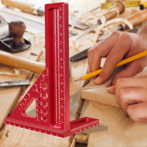 Extended 3D Multi-Angle Measuring Ruler Woodworking Square Protractor W/Dowel Pin,Miter Triangler Layout Measuring Tool 1