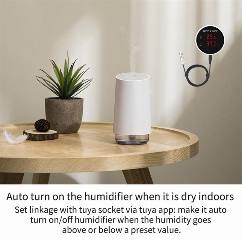 Tuya Zigbee Temperature And Humidity Sensor Alarm With Led Display For Seedling Fermentation Animal Breeding Uk Plug 4854032777562