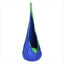 Cadeira suspensa portátil paraquedas tecido balanço cama interior azul