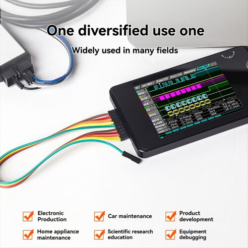 LA104 Digital Logic Analyzer Screen 4 Channels Oscilloscope SPI IIC UART Programmable 100M Sa/S Max Sampling Rate 2