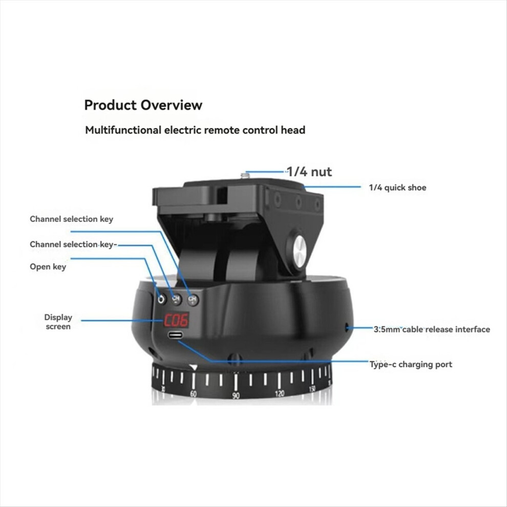 Yt-1200 Auto Motorized Rotating Panoramic Remote Control Pan Tilt Video Tripod Stabilizer For Smartphone Cameras 4854032786328