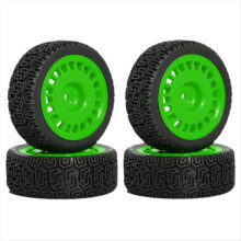 4pcs 68mm -Tires Rubber Tire Wheel Tyre for XV01 XV02 TT01 TT02 PTG-2 1/10 RC -Racing Car Upgrade Parts Green