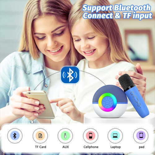 Mini karaokemachine luidspreker, draagbare Bluetooth-microfoon met liedjes, C 1