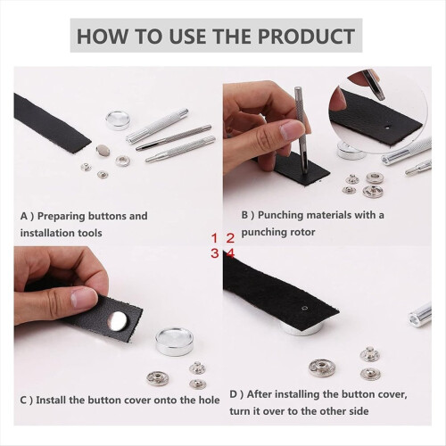 Leather Working Kit Leather, Leather Working Tools, Punch Sets, Storage Box for Stitching Punching Cutting 1