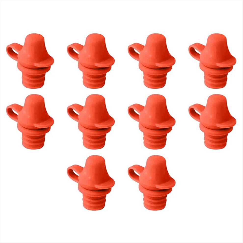10Pcs Portable No Spill Silicone Bottle Topper Spout Adapter With Water Leak Proof Topper Spout Red