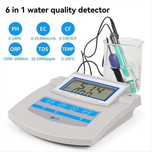 6-in-1 Water Quality Tester PH,Temp Benchtop Analyzer UK Plug 2
