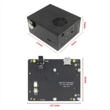 X825 V2.0 2,5 tommer HDD/SSD-lagerudvidelseskort + X735 V3.0 strømstyringskort + kabinet til 4B EU-stik