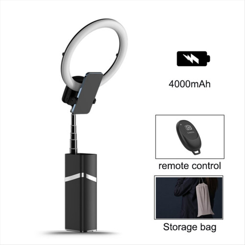 Mini trépied LED portable pour diffusion en direct, noir 2